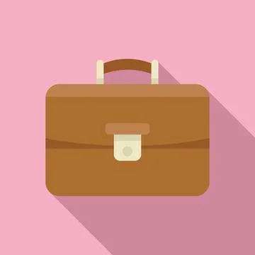 Diplomat briefcase icon flat vector. Work bag Stock Illustration