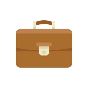 Diplomat briefcase icon flat vector. Work bag Stock Illustration