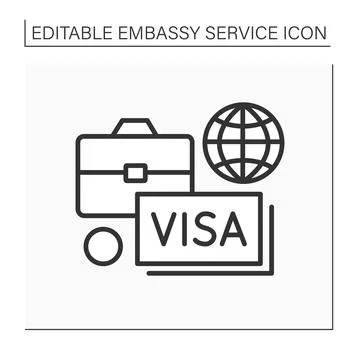 Diplomatic assignment line icon Stock Illustration