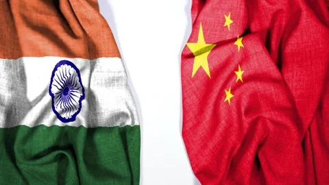 Diplomatic relations between india and china international context flag Vidéo 339242789