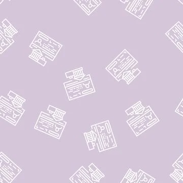 Diplomatic visa line seamless pattern Stock Illustration