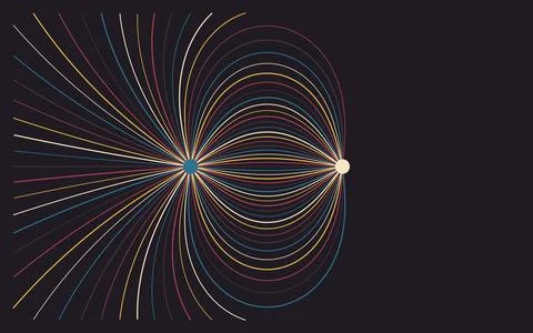 Dipole Field Mathematical Geometric Background Illustrazione stock