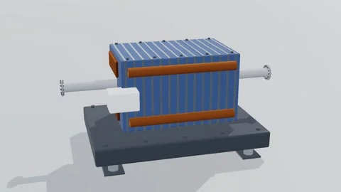 Dipole magnet accelerator 3d loop white background 3D animation seamless loop Vidéo 341848449