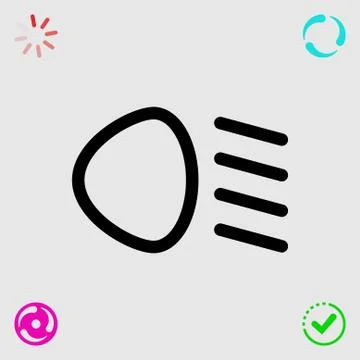 Dipped beam icon stock vector illustration flat design Stock Illustration