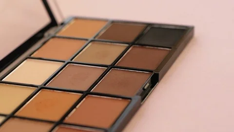 Dipping Brush Into Brown Eyeshadow Video stock 116206949