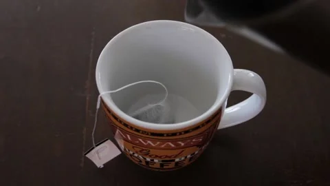 Dipping a teabag in a cup Stock Footage 139060857