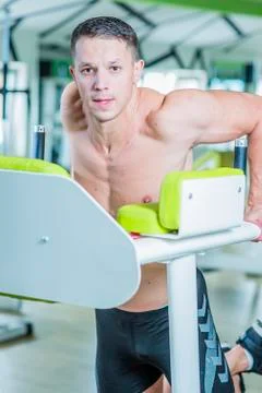 Dips arms male exercise Stock Photos