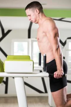 Dips arms male exercise Stock Photos
