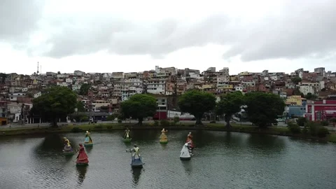 Dique do Tororó (aerial image). Video stock 229904538