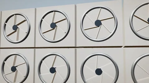 Direct air capture contactor wall with a fan array Stockbeeldmateriaal 343060153