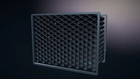 Direct air capture sorbent honeycomb monolith seen close up 스톡 동영상 343060252