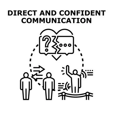 Direct and confident communication concept illustration Stock Illustration