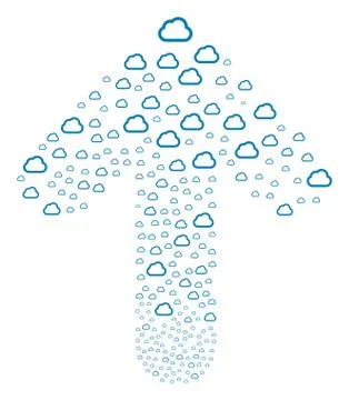 Up Direct Arrow Composition with Cloud Illustrazione stock