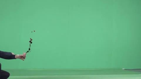 Direct Blood Hit Compositing Element On Green Screen Stock Footage 340197695