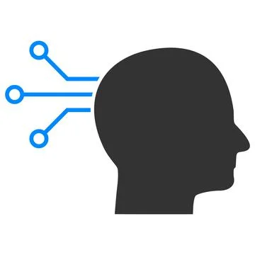 Direct Brain Connection Vector Icon Flat Illustration Stock Illustration