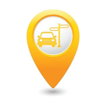 Direct car MAP pointer yellow Stock Illustration