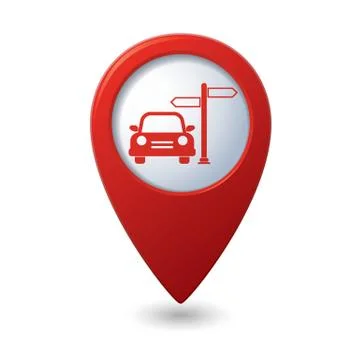 Direct car RED pointer Illustrazione stock