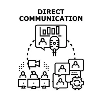 Direct communication concept presenting digital interaction Stock Illustration