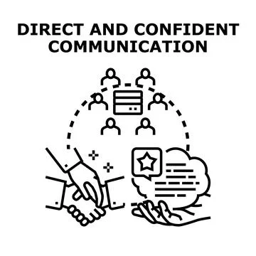 Direct confident communication developing business relationships Stock Illustration