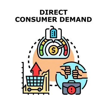 Direct consumer demand impacting sales and business feedback Stock Illustration