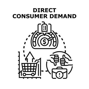 Direct consumer demand impacting sales and business feedback Stock Illustration