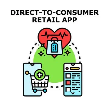 Direct to consumer retail app icon concept Stock Illustration