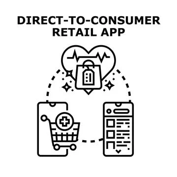 Direct to consumer retail app icon concept Stock Illustration