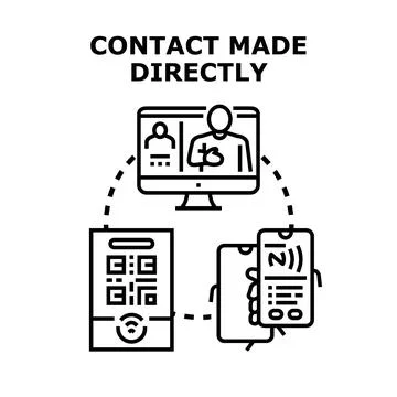 Direct contact made through digital communication methods Stock Illustration