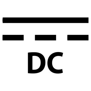 Direct Current DC Symbol Sign Stock Illustration