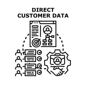 Direct customer data acquisition and management process Stock Illustration