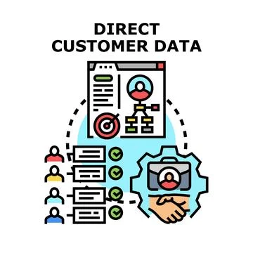 Direct customer data acquisition and management process Stock Illustration