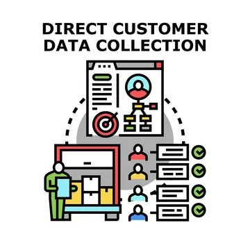 Direct customer data collection strategy optimizing delivery and feedback Illustrazione stock