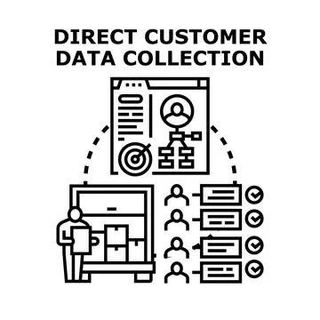 Direct customer data collection strategy optimizing delivery and feedback Stock Illustration