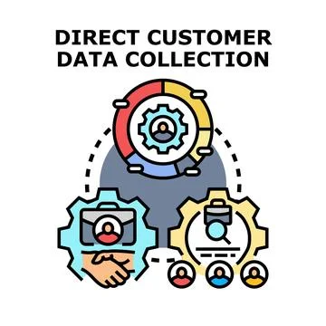 Direct customer data collection strategy development Stock Illustration