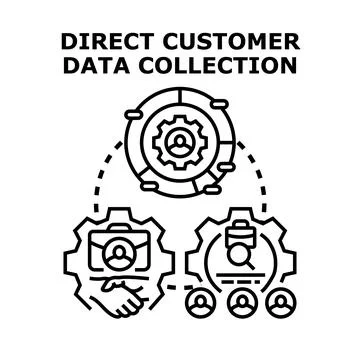 Direct customer data collection strategy development Stock Illustration