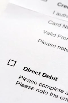 Direct debit agreement form Stock Photos