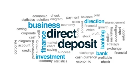 Direct deposit animated word cloud, text... | Stock Video | Pond5