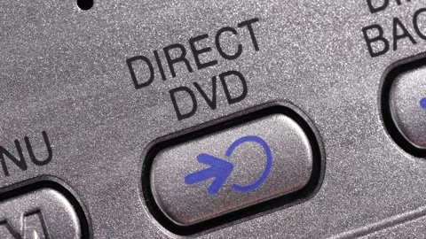 Direct DVD Button Pressed On Metallic Silver Camera Panel Stock Footage 332784275