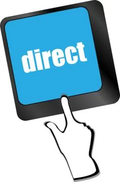 Direct - educational concept. Button on Modern Computer Keyboard 스톡 일러스트