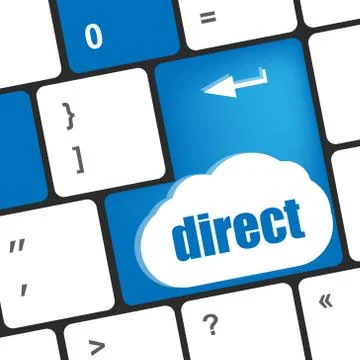 Direct - educational concept. Button on Modern Computer Keyboard Stock Illustration