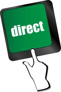 Direct - educational concept. Button on Modern Computer Keyboard 스톡 일러스트