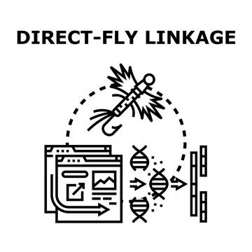 Direct fly linkage genetic research concept Stock Illustration