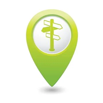 Direct GREEN map pointer Stock Illustration