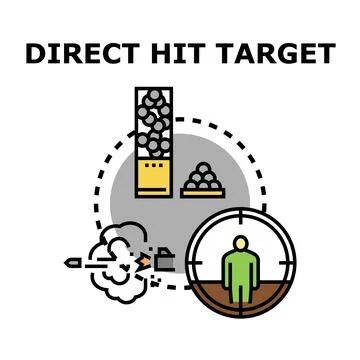 Direct hit target concept aiming for success Stock Illustration