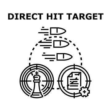 Direct hit target strategy achieving business objective Stockillustratie