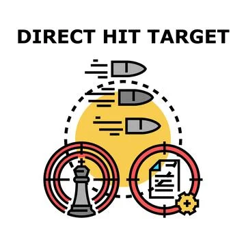 Direct hit target strategy achieving business objective Stock Illustration
