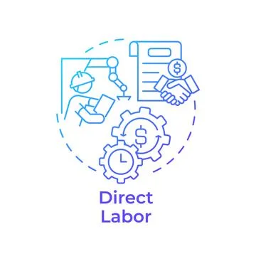 Direct labor blue gradient concept icon Stock Illustration