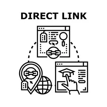 Direct link concept connecting global web pages and online content Stock Illustration