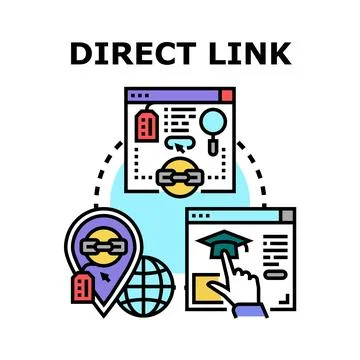 Direct link concept connecting global web pages and online content Stock Illustration
