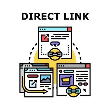 Direct link digital concept connecting multiple web pages Illustrazione stock